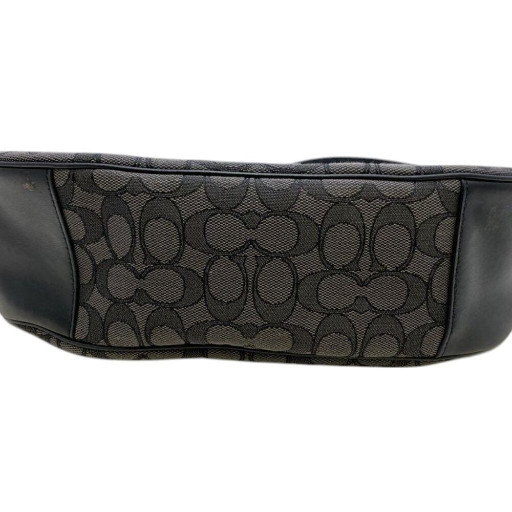 Coach Signature Zip-Top Hobo Bag – Black & Gray Monogram Canvas - Picture 7 of 14